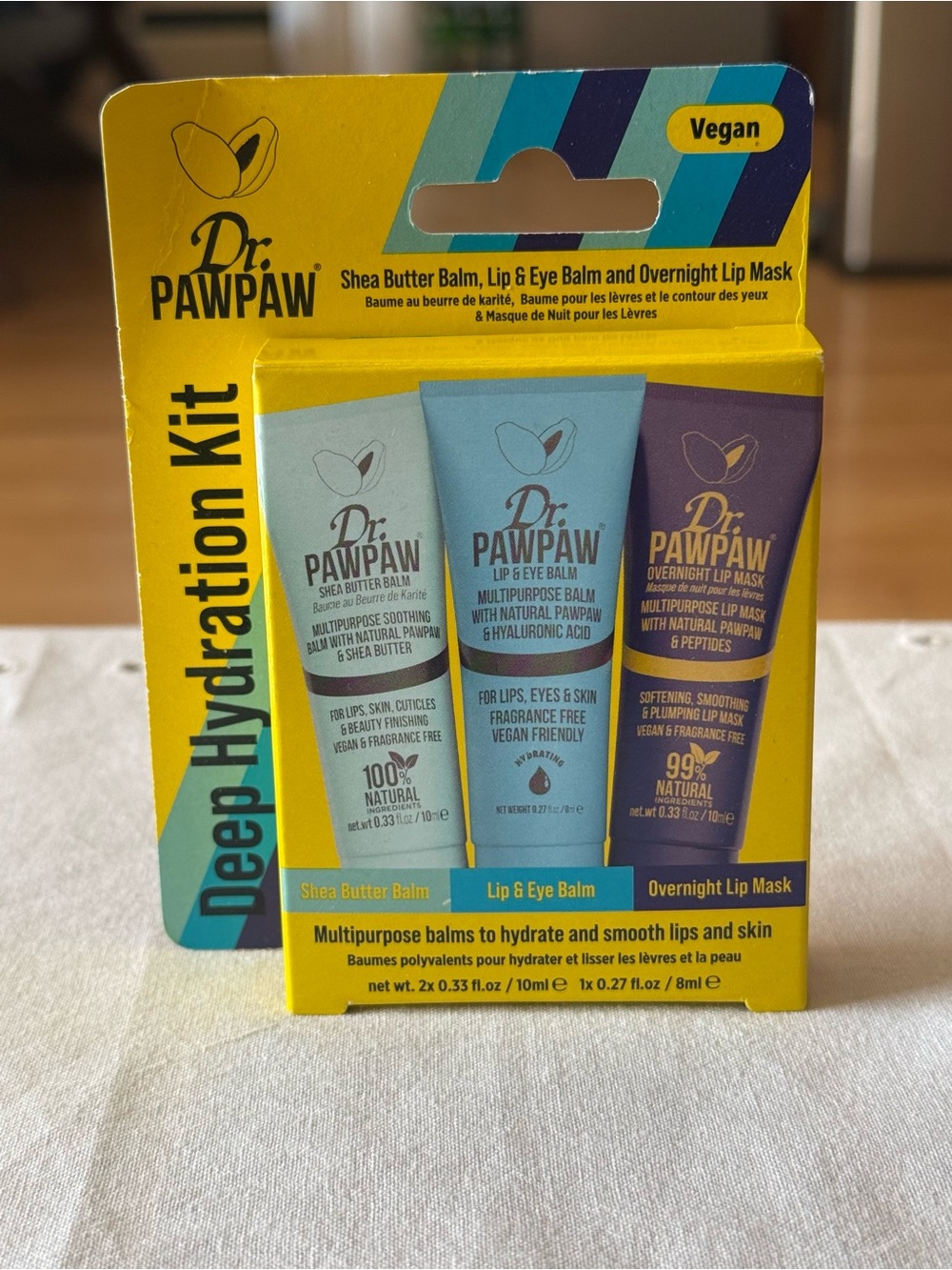 Dr.PAWPAW Deep Hydration Kit Lip Eye Balm Overnight Mask 3-Piece New